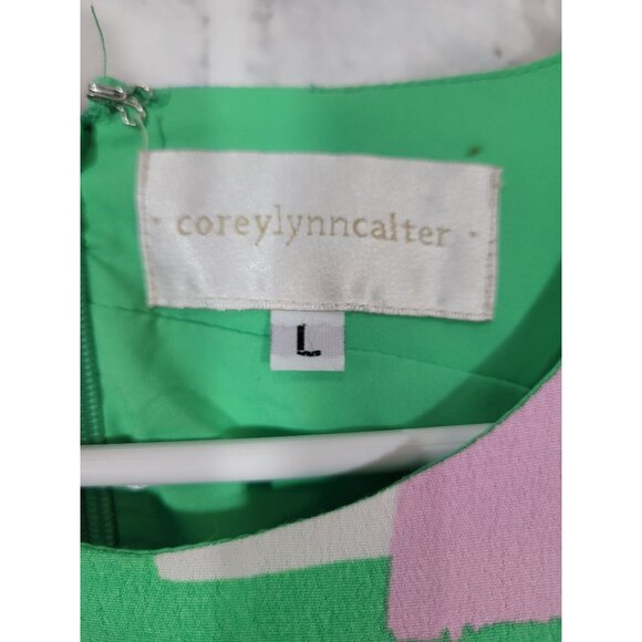 Corey Lynn Calter Anthropologie Side Cut Out Abstract Midi Dress Size Large - Picture 7 of 8